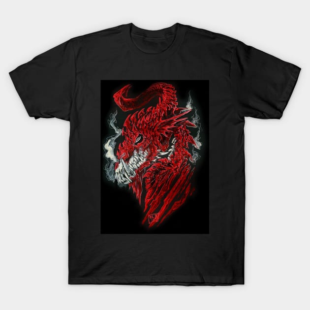 Red Dragon of Decay T-Shirt by drakhenliche